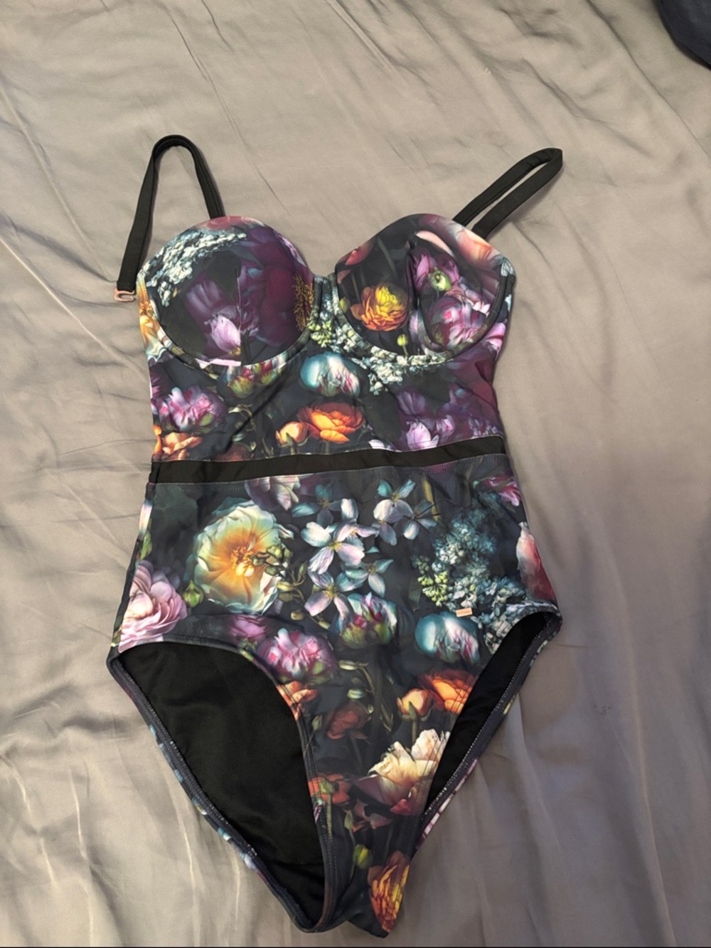 Ted Baker Floral Print One-Piece Swimsuit in Multi-Color